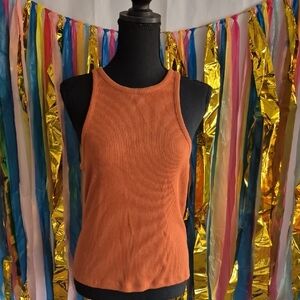 J. Crew Ribbed Rust Tank Top. Size L